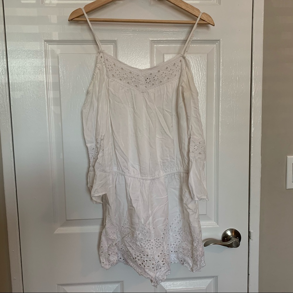 White romper with eyelet details